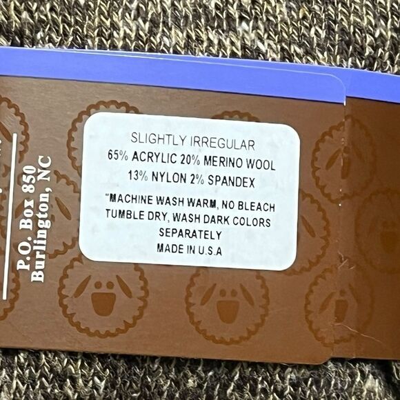 Merino Wool Blend Women’s Brown Socks, Size 6-9, NWT - Picture 4 of 4